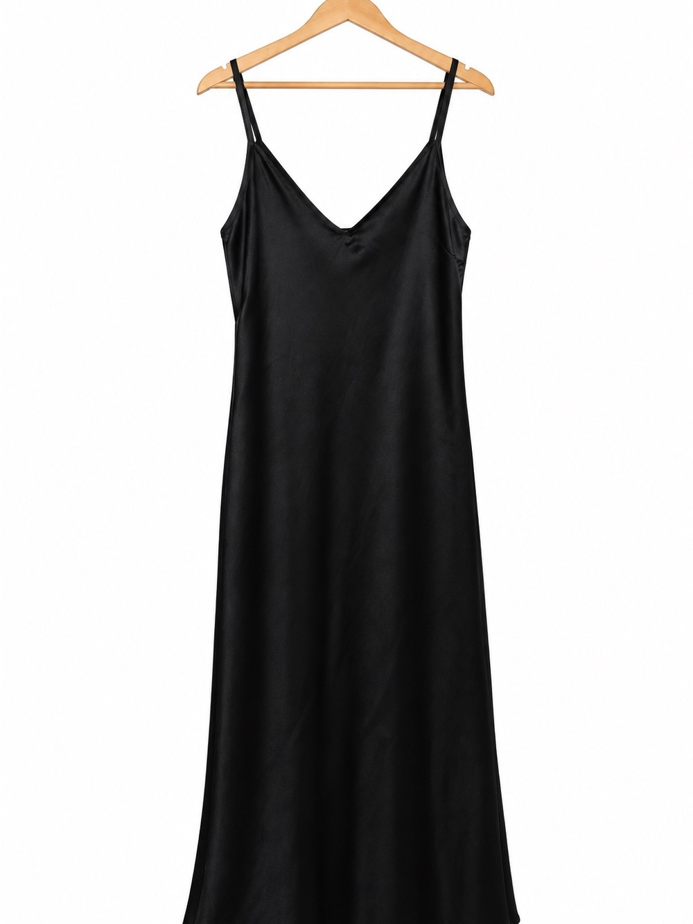 Black Satin Maxi Dress